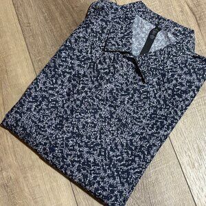 lululemon athletica Navy and White Patterned Button Down Shirt